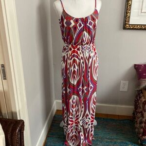 Cute and casual jersey knit maxi. Adjustable straps.